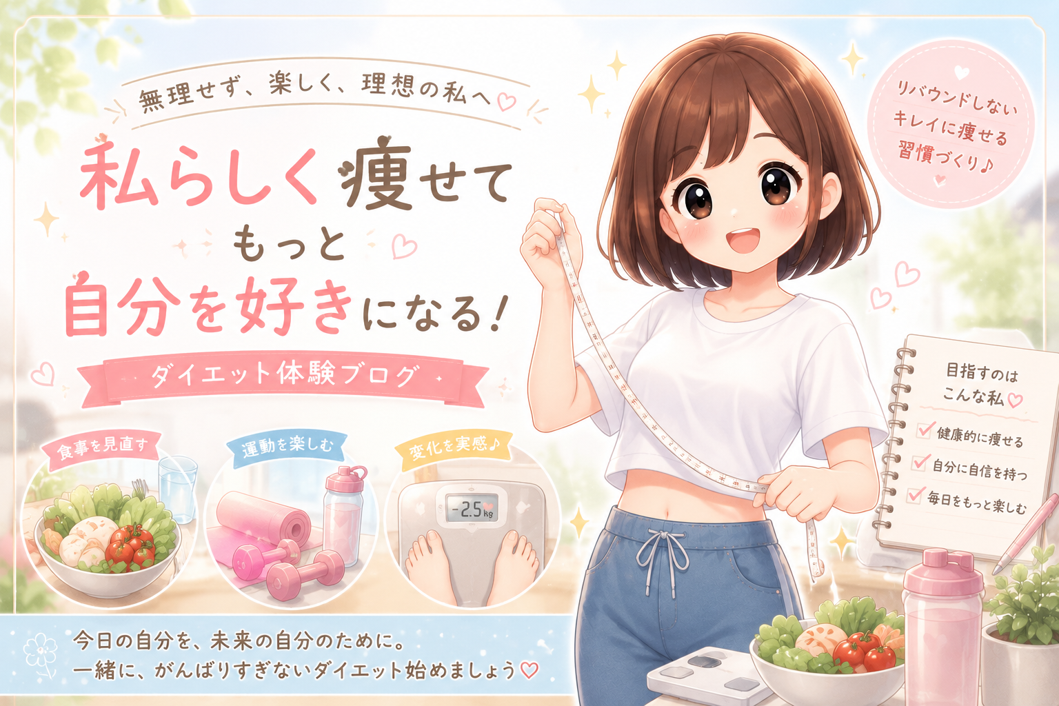 まるの𓂃ゆる痩せ日記 メインビジュアル