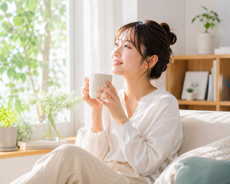 リラックスして前向きな女性