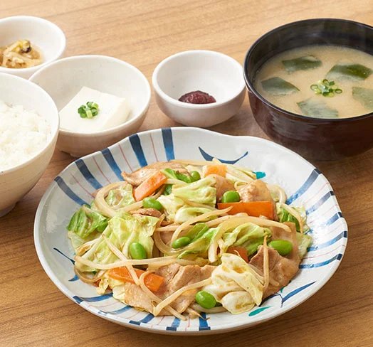 大豆ミートの野菜炒め定食