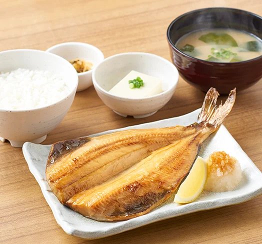 しまほっけとサバの塩焼の定食